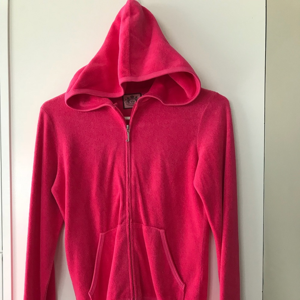 Juicy Courture Pink terry cloth hoodie Small